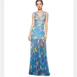 Tadashi Shoji Floral Pleated Olga Dress NWT